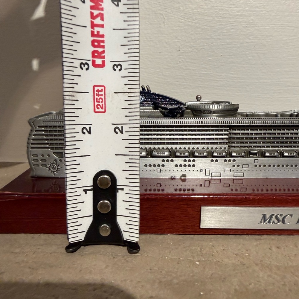 MSC Divina Cruise Ship Metal On Wood 11” Model - Picture 12 of 12